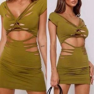 TIGER MIST Nevana Mini Dress Khaki Medium K